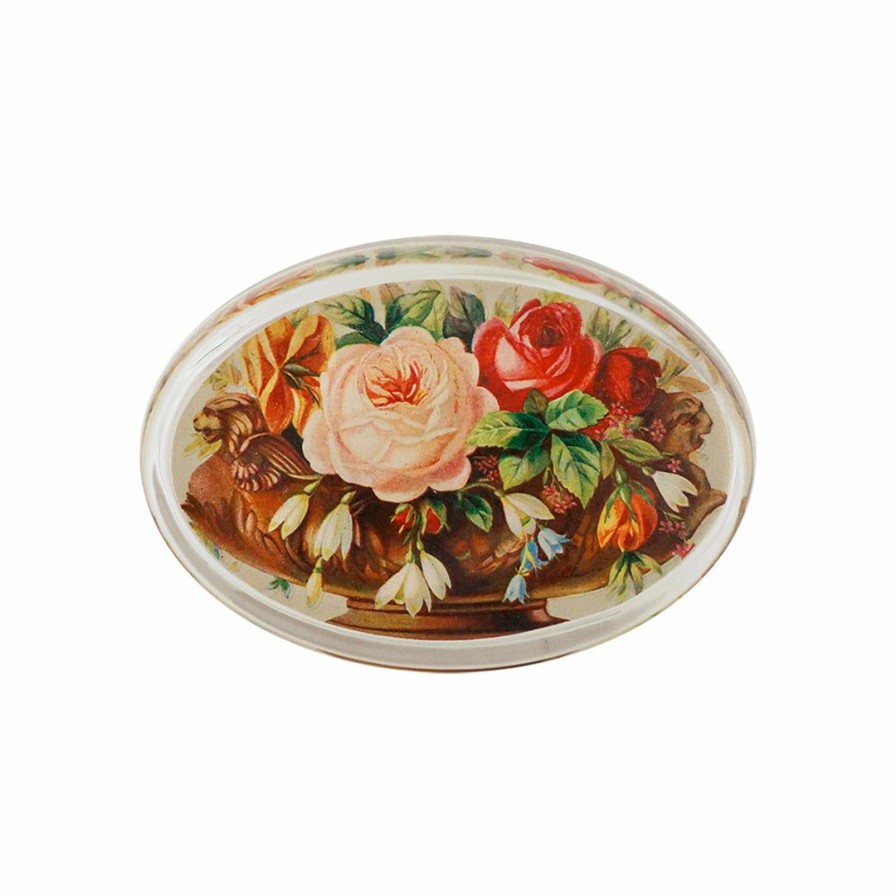 Living * | John Derian Roses Urn Bowl Oval Paperweight Home Decor