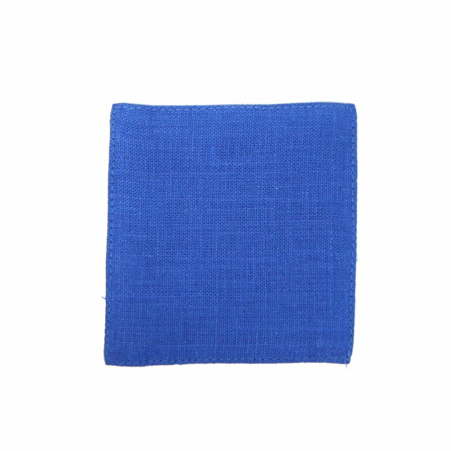 Kitchen * | Fog Linen Linen Coaster Blue