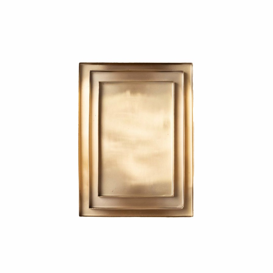 Living * | Civil Alchemy Brass Rectangle Tray Medium Living