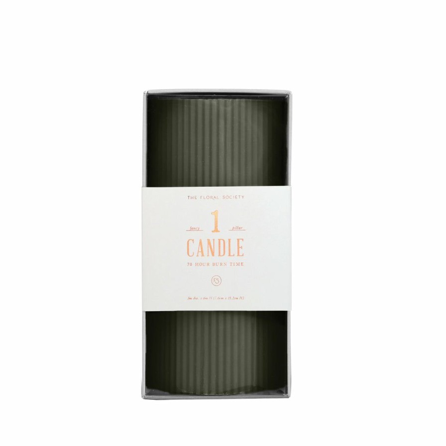 Bath * | The Floral Society Fancy Pillar Candle Moss Bath