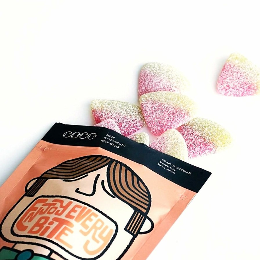 Kitchen * | Coco Chocolatier Gourmet Sour Watermelon Jelly Slices