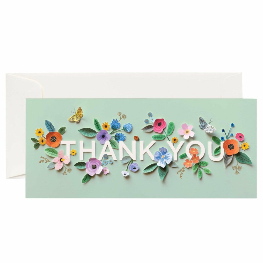 Study * | Rifle Paper Co Cut Paper Thank You No. 10 Card Greeting Cards