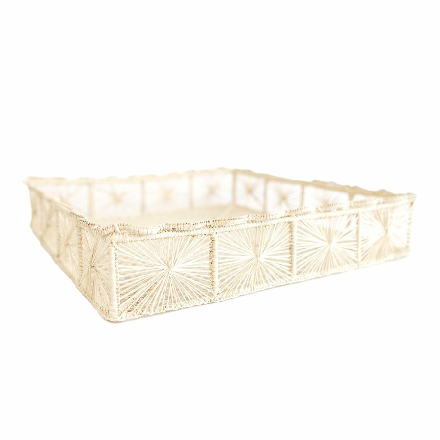 Kitchen * | Myto Design Ritual Summer Flower Knot Weave Rectangle Basket