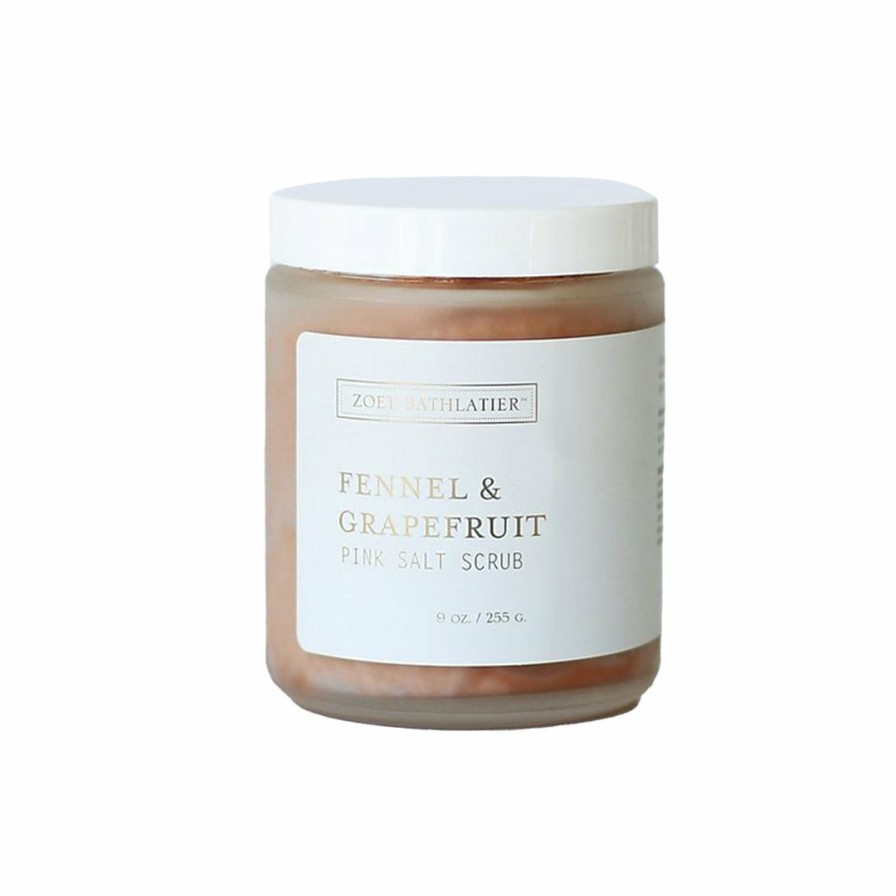 Bath * | Zoet Bathlatier Fennel & Grapefruit Pink Salt Scrub Summer