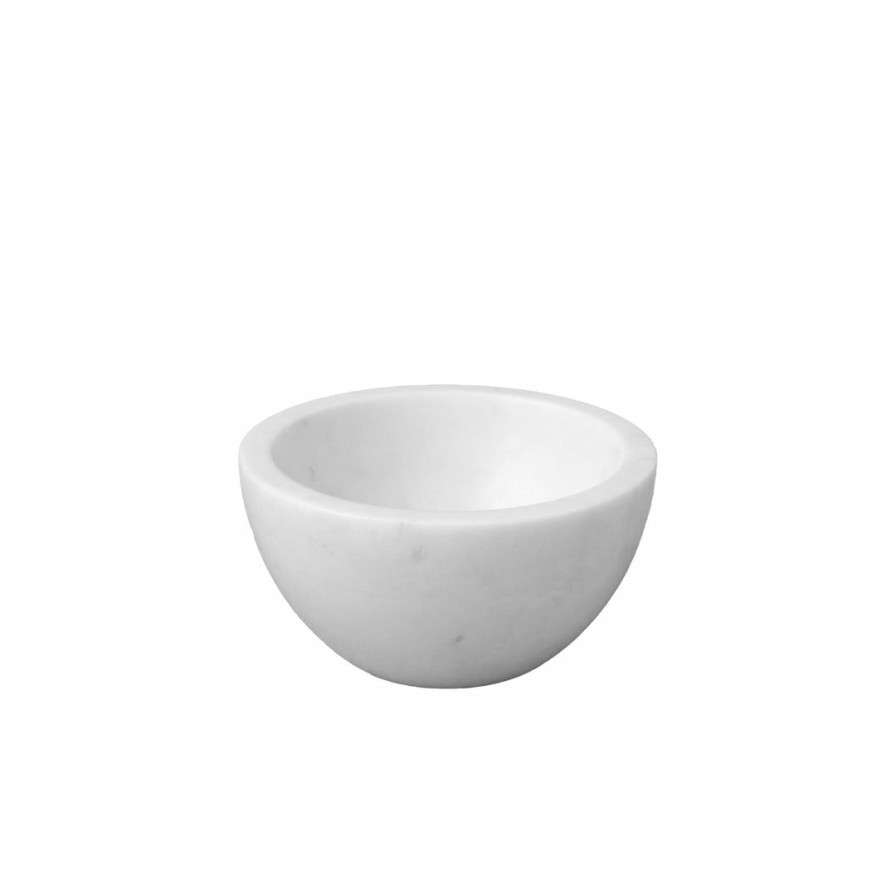 Kitchen * | Be Home White Marble Bowl Small Kitchen