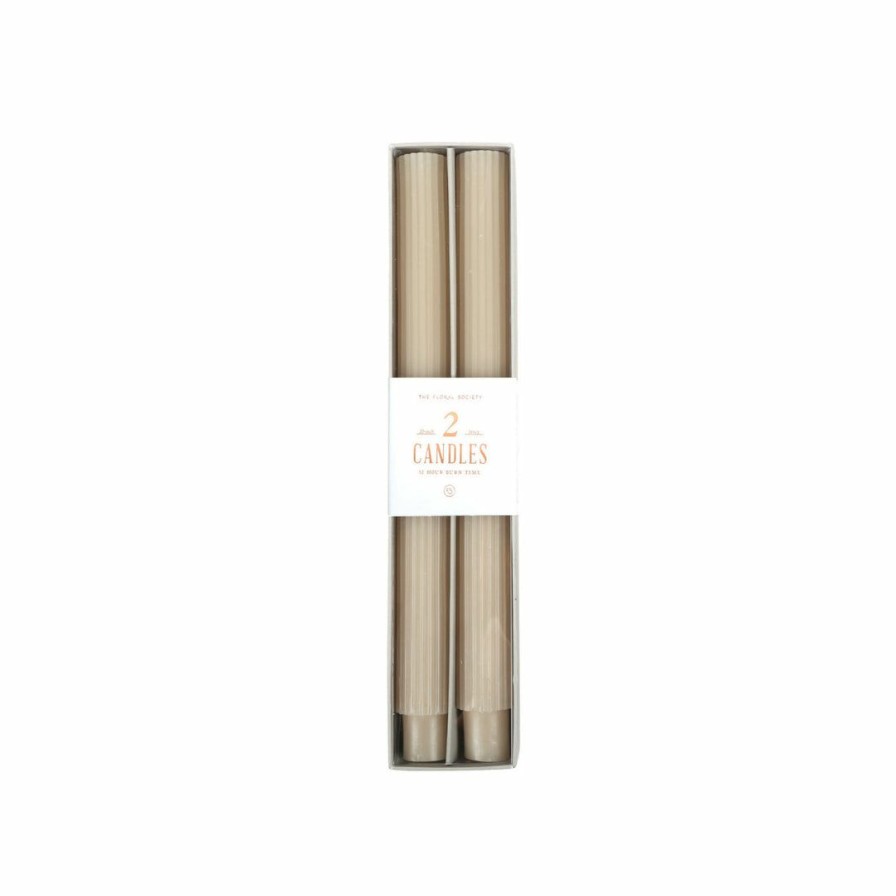 Bath * | The Floral Society Fancy Taper Candles Parchment, Medium