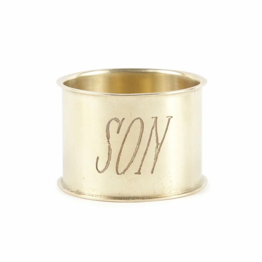 Kitchen * | Sir/Madam Kitchen Brass Napkin Ring Son