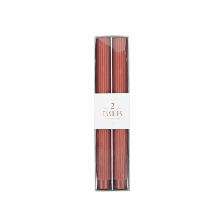 Bath * | The Floral Society Fancy Taper Candles Clay, Medium Bath