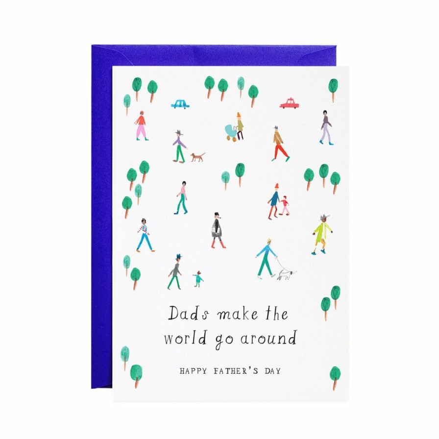 Study * | Mr. Boddington'S Studio Greeting Cards Dads Make The World Go Around Card