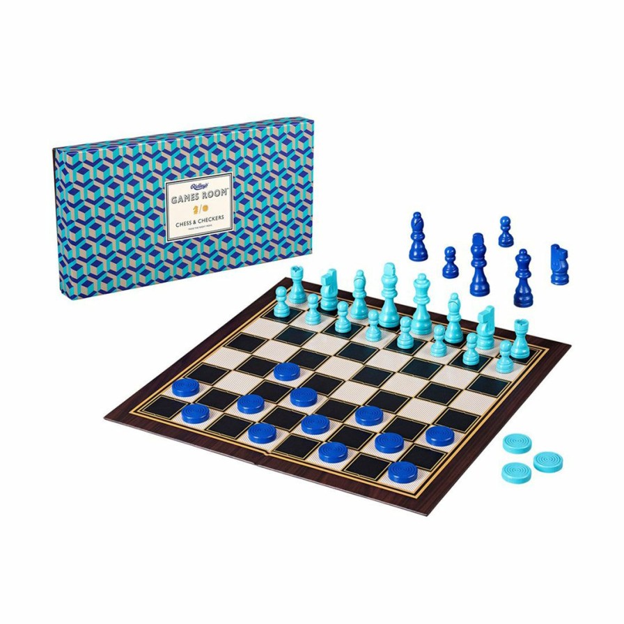 Nursery * | Games Room Chess & Checkers Blue Edition