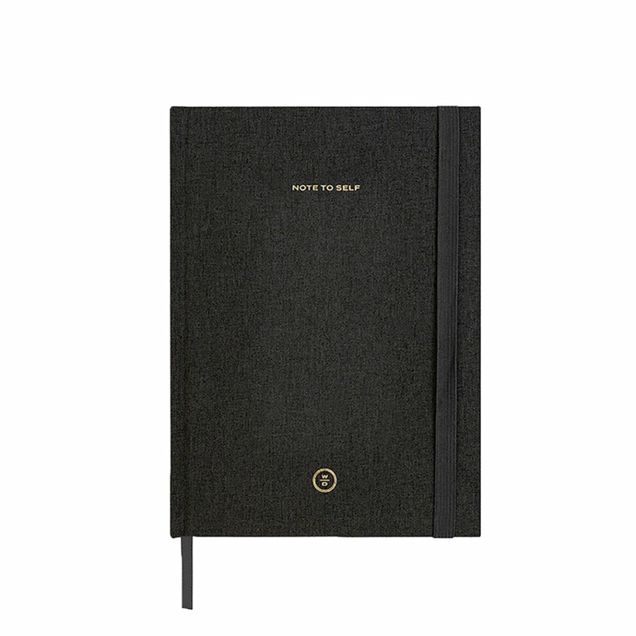 Study * | Design Loop Linen Note To Self Journal Black Study