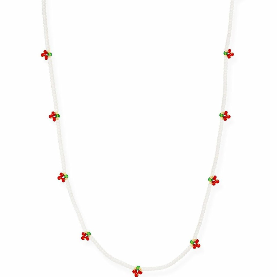 Accessories * | Tai Beaded Strawberry Necklace Ivory Accessories