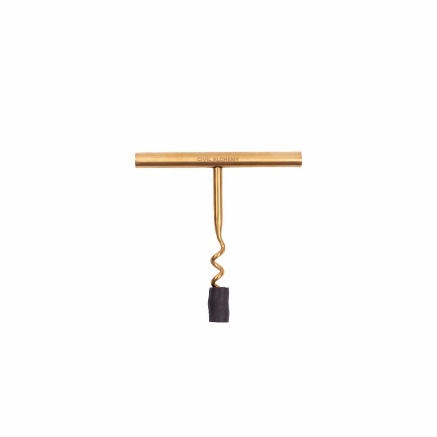 Kitchen * | Civil Alchemy Brass Wine Opener Kitchen