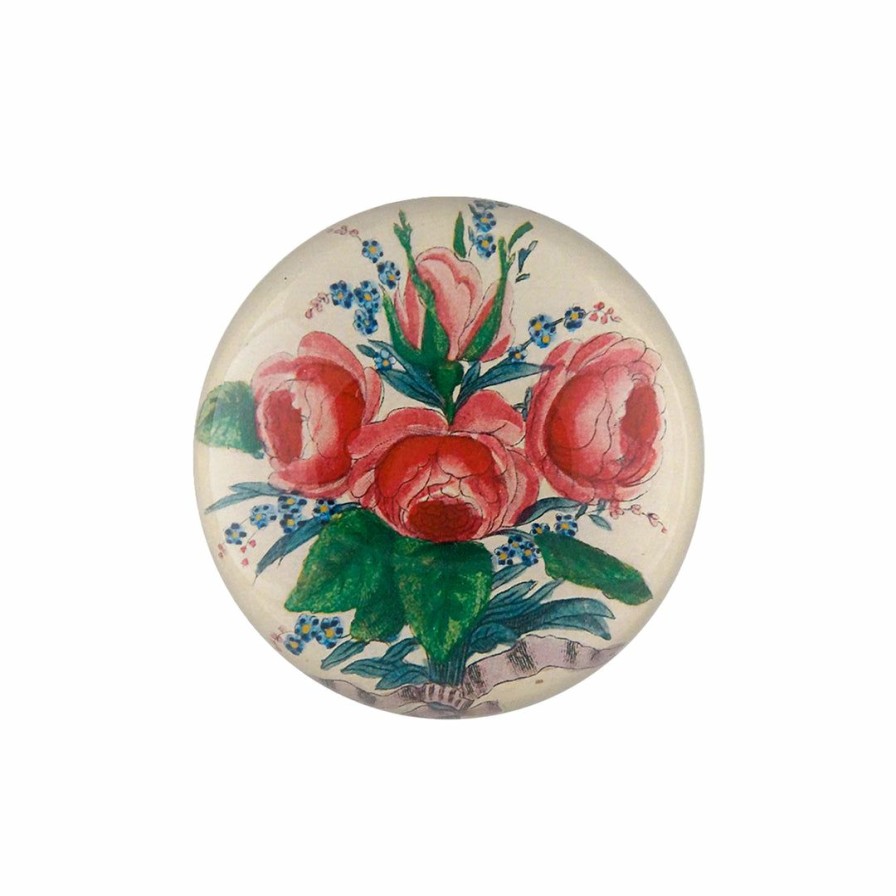 Living * | John Derian Home Decor Bowed Roses Dome Paperweight