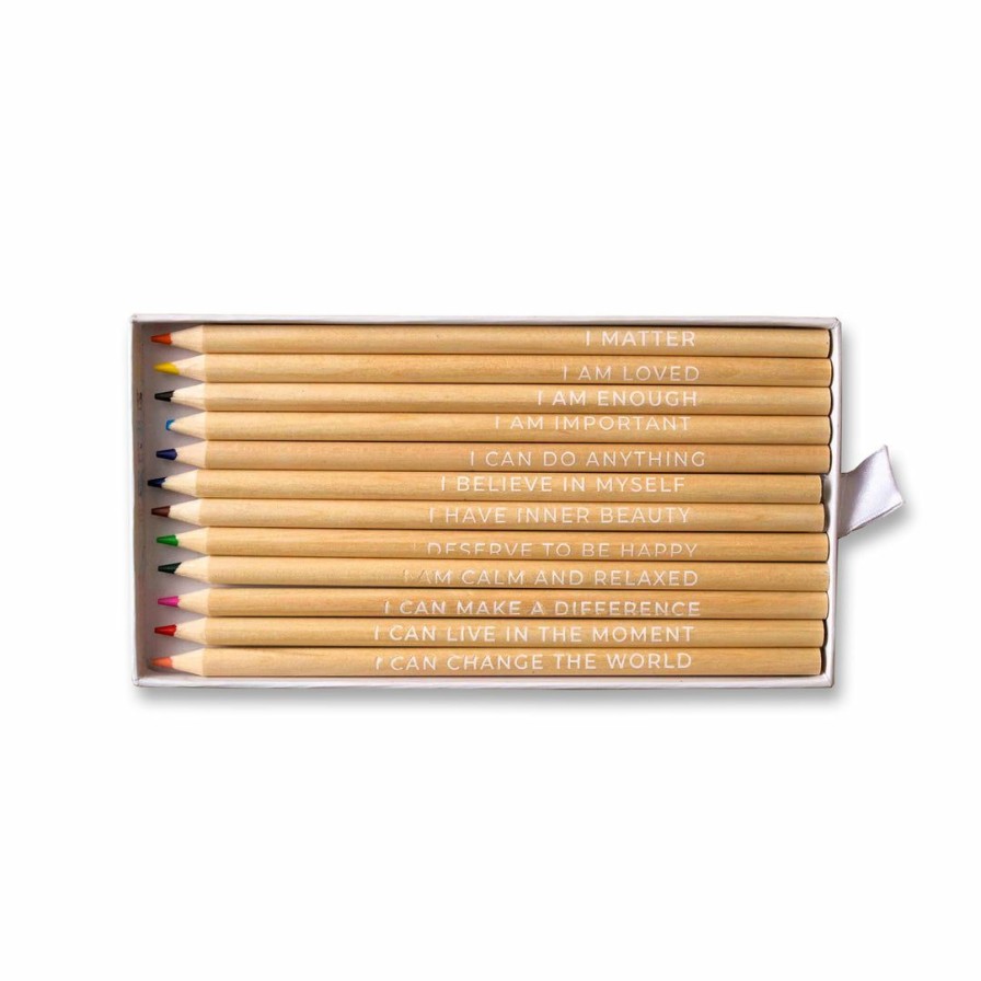 Nursery * | Mindful And Co. Kids Affirmation Coloring Pencils Nursery