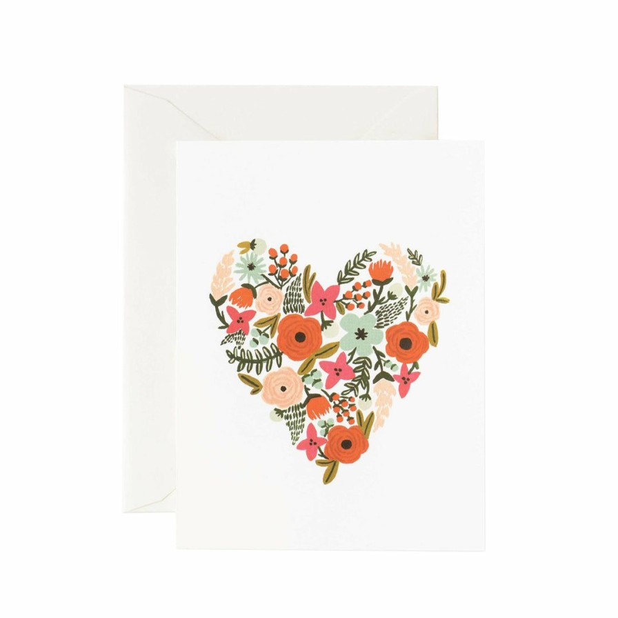 Study * | Rifle Paper Co Floral Heart Card Greeting Cards