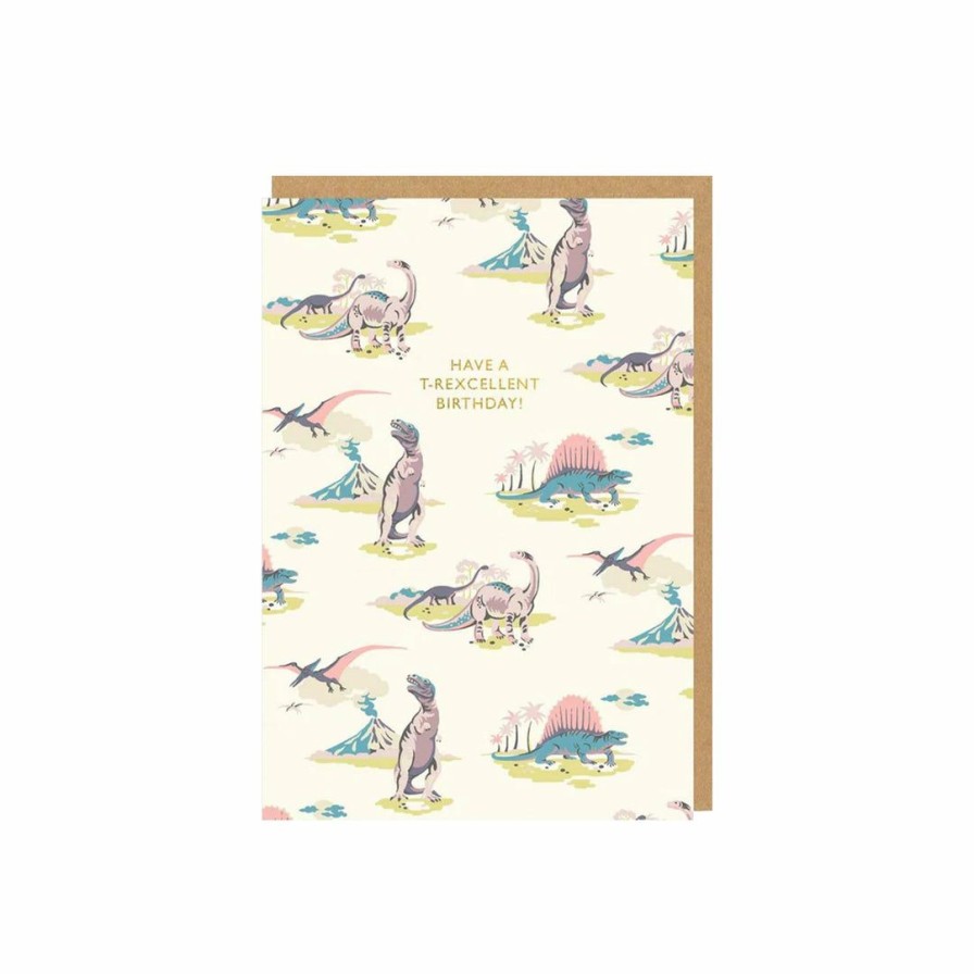 Study * | Ohh Deer Pastel Dinosaurs Birthday Card