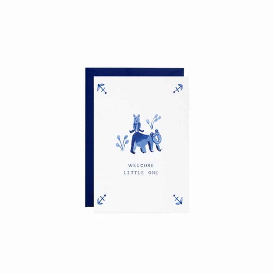 Study * | Mr. Boddington'S Studio Petite Card Welcome Little Bear Greeting Cards