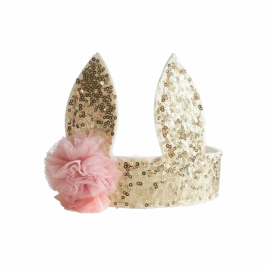 Nursery * | Alimrose Nursery Sequin Bunny Crown Gold