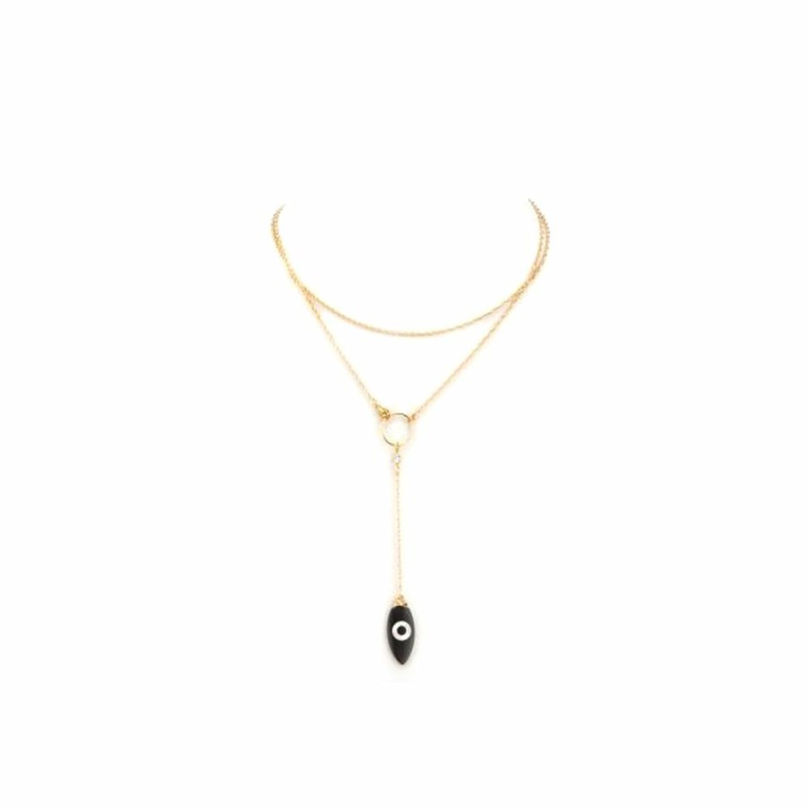 Accessories * | Taylor And Tessier Onyx Evil Eye Pendant Accessories