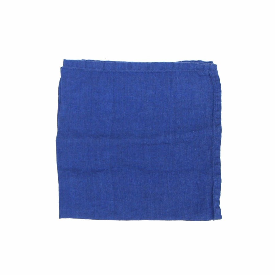 Kitchen * | Deborah Rhodes Washed Linen Napkin Blue Summer