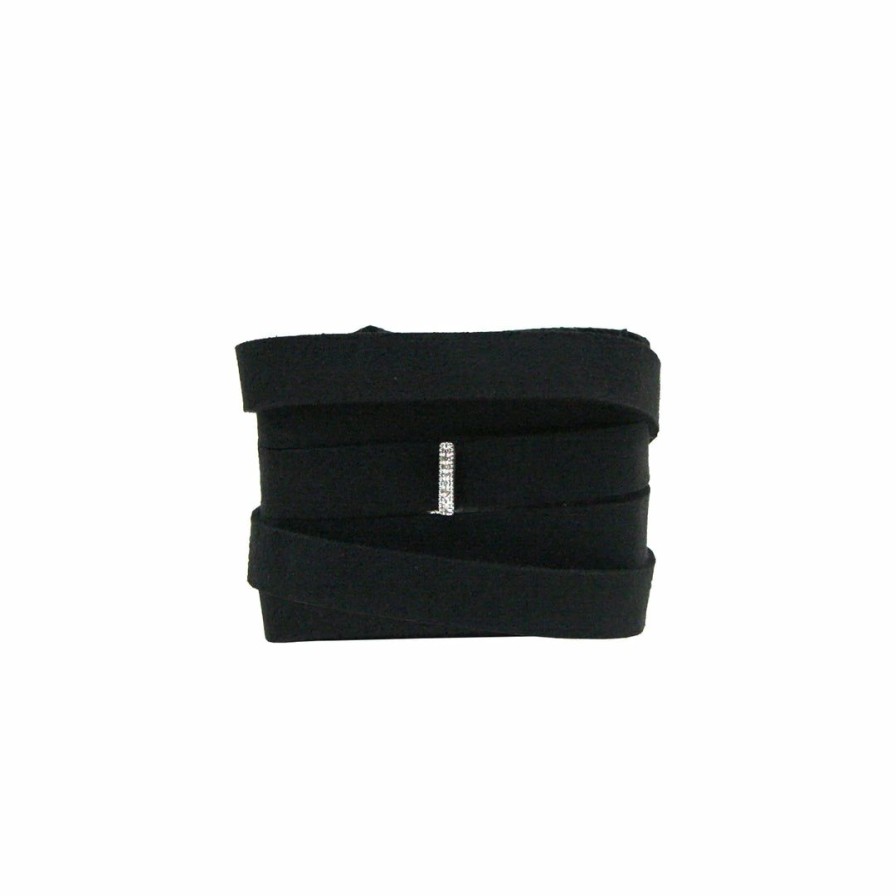 Accessories * | La Soula Jewelry Black Suede Wrap With Bar Accessories