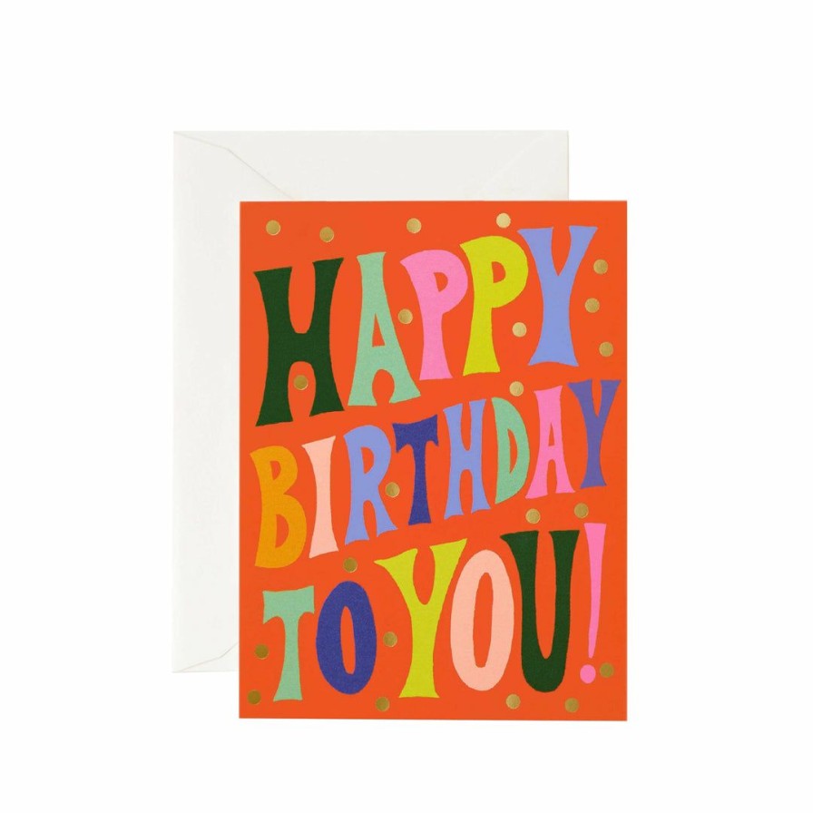 Study * | Rifle Paper Co Groovy Birthday Card Greeting Cards