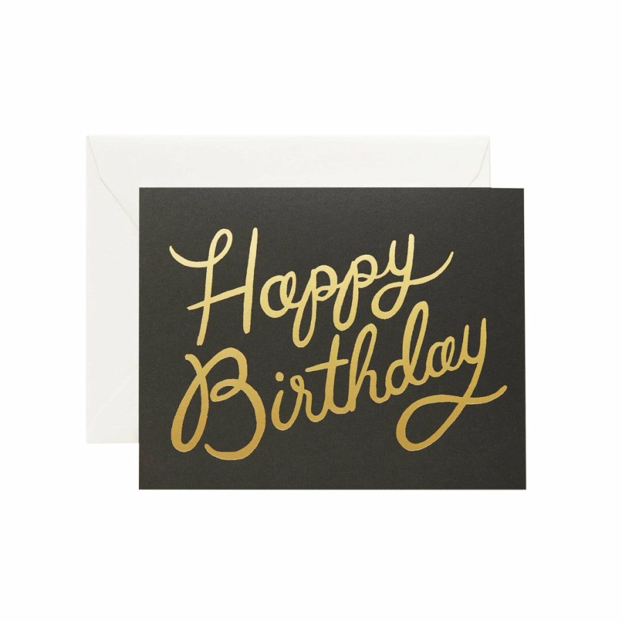 Study * | Rifle Paper Co Shimmering Happy Birthday Card Greeting Cards