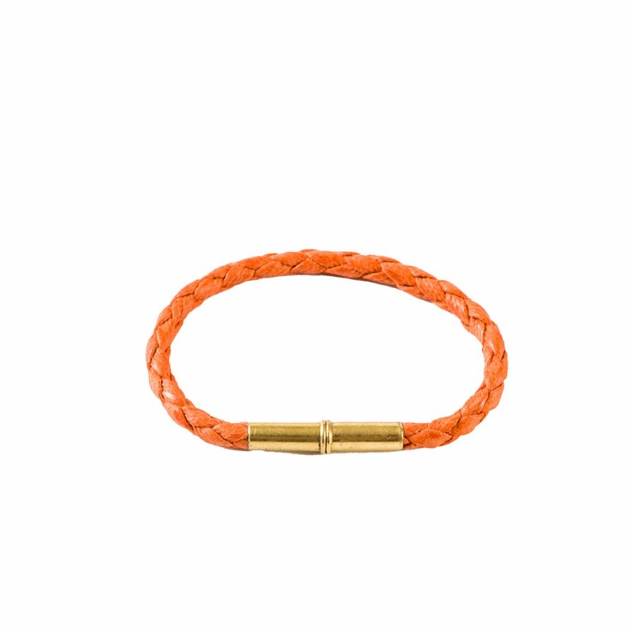 Accessories * | Tres Cuervos Flint Waxed Canvas Bracelet Orange, Large