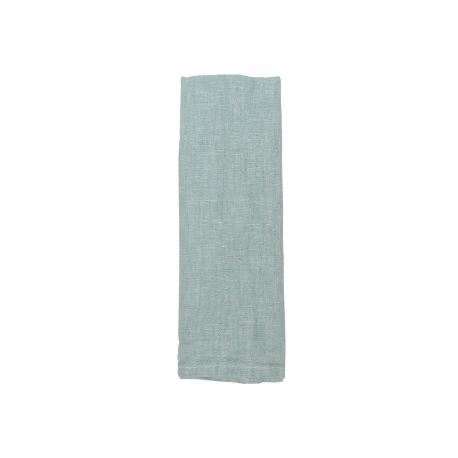 Kitchen * | Deborah Rhodes Summer Washed Linen Napkin Aqua