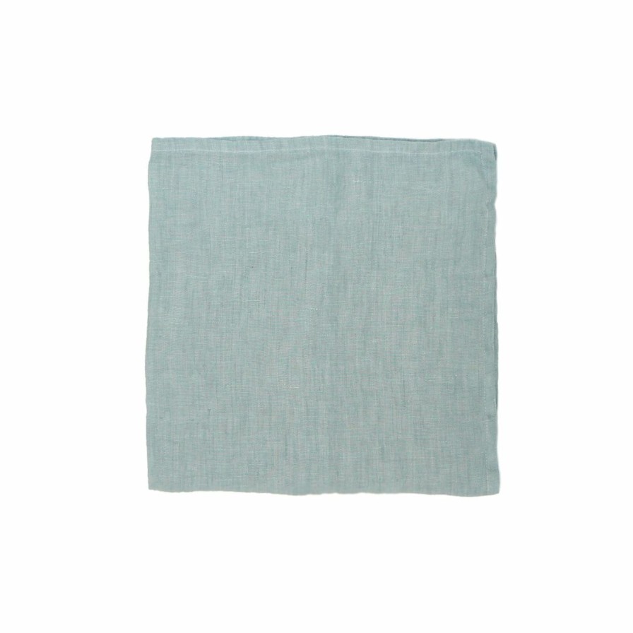 Kitchen * | Deborah Rhodes Summer Washed Linen Napkin Aqua