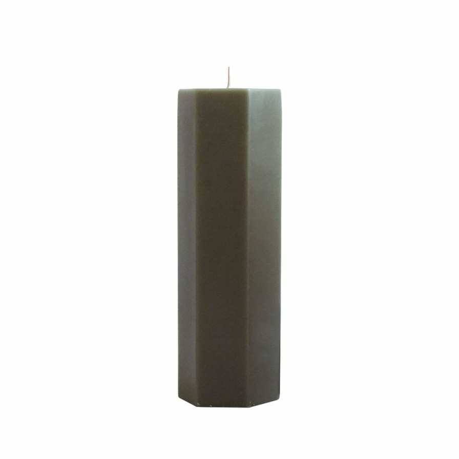 Bath * | The Floral Society Hexagon Pillar Candle Moss