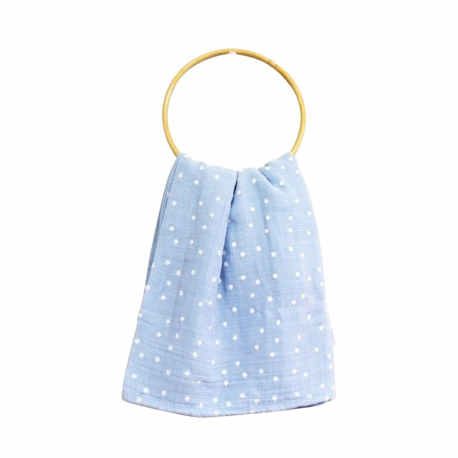 Living * | Alimrose Starry Night Muslin Swaddle Baby Blue Living