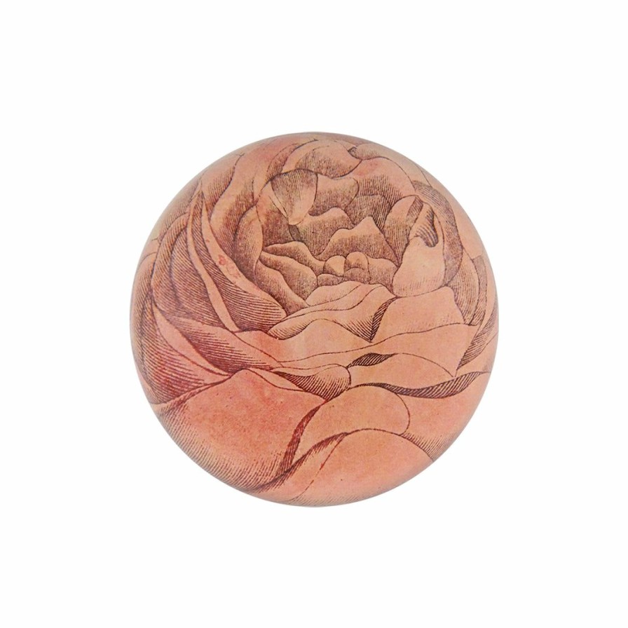 Living * | John Derian Paper Rose Dome Paperweight