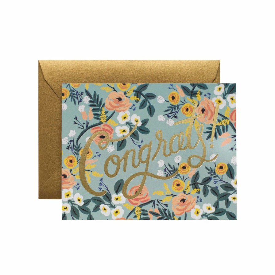 Study * | Rifle Paper Co Greeting Cards Blue Meadow Congrats Card