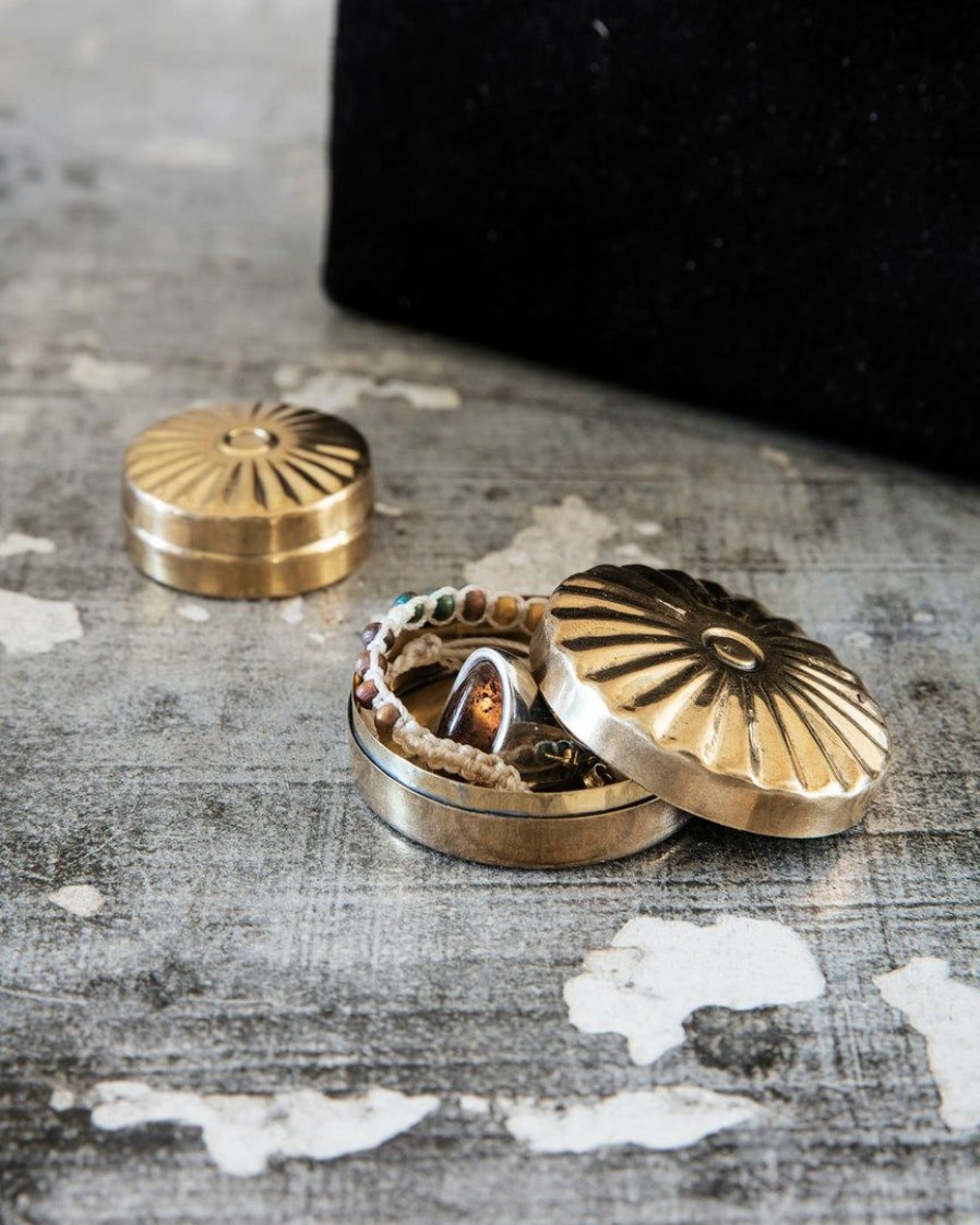 Living * | Meraki Brass Trinket Container Small