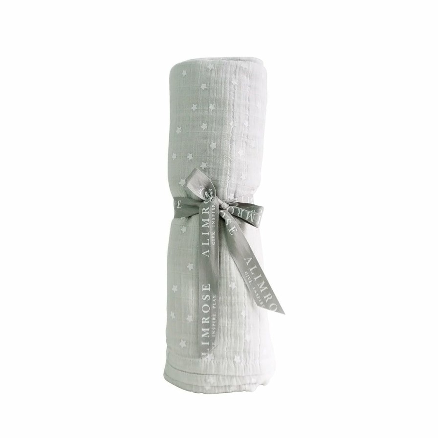 Living * | Alimrose Living Starry Night Muslin Swaddle Dove Grey