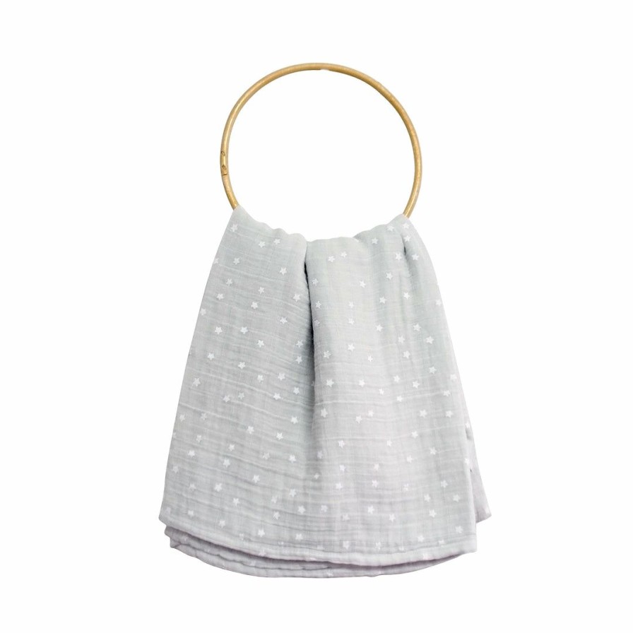 Living * | Alimrose Living Starry Night Muslin Swaddle Dove Grey