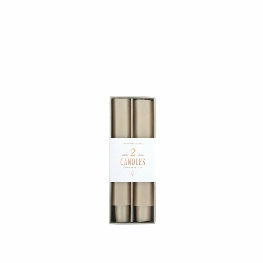 Bath * | The Floral Society Fancy Taper Candles Parchment, Small