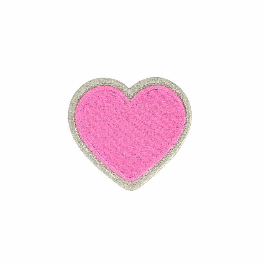 Accessories * | Stoney Clover Lane Rolled Embroidery Heart Patch Bubblegum Accessories