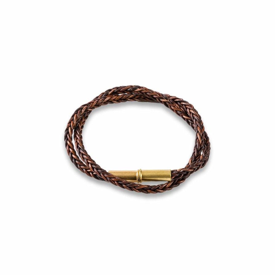 Accessories * | Tres Cuervos Large Flint Braid Bracelet Brown