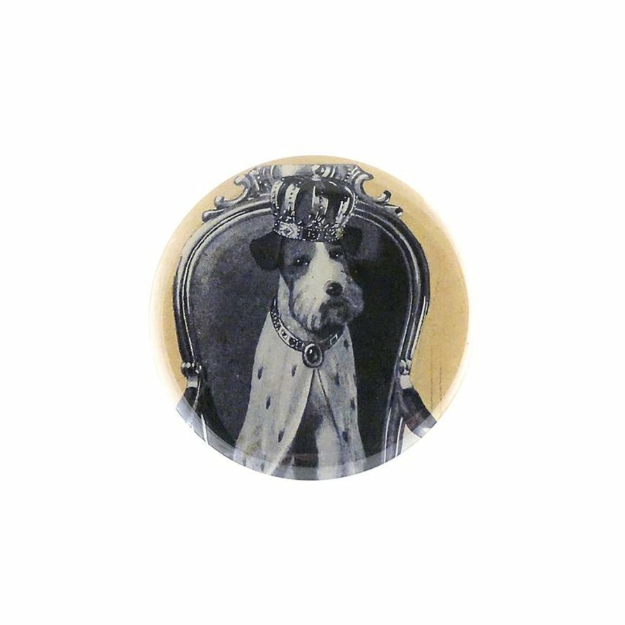 Bath * | John Derian Crowned Dog Mirror Button Bath Accessories