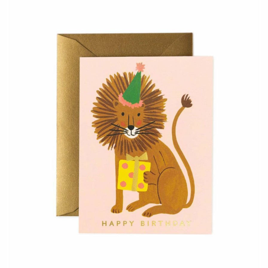 Study * | Rifle Paper Co Greeting Cards Lion Birthday Card