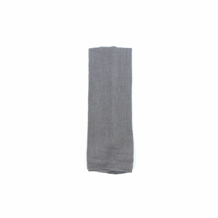 Kitchen * | Deborah Rhodes Washed Linen Napkin Grey Kitchen