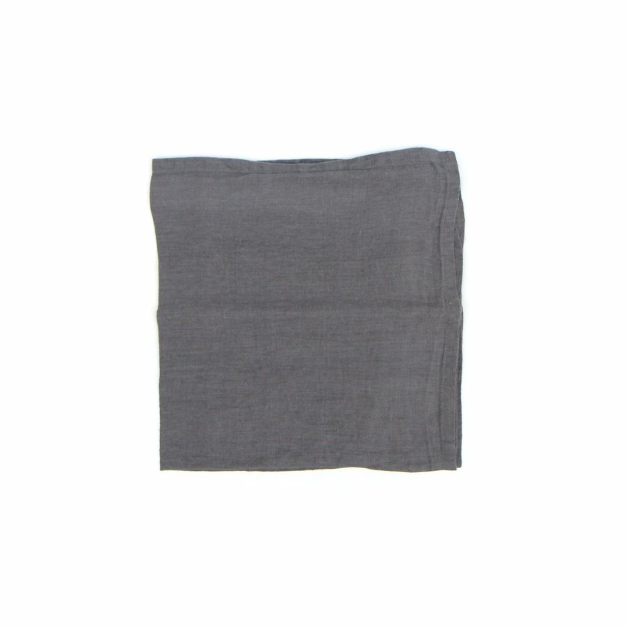 Kitchen * | Deborah Rhodes Washed Linen Napkin Grey Kitchen