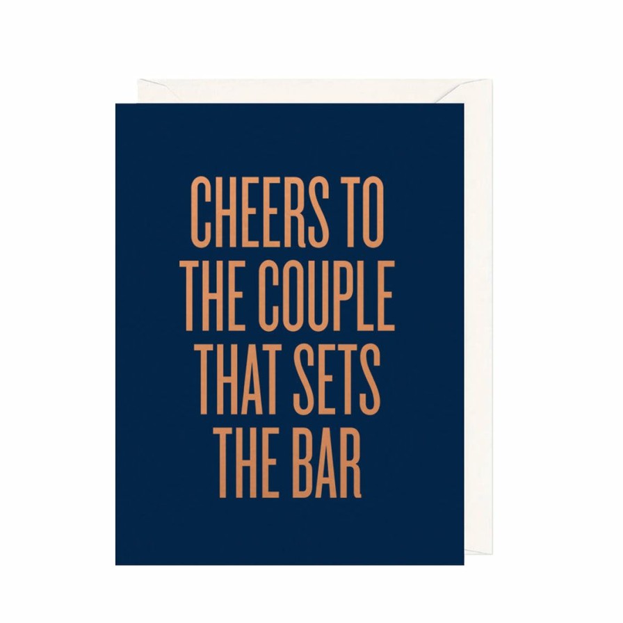 Study * | Read Between The Lines Cheers To The Couple That Sets The Bar Card Greeting Cards