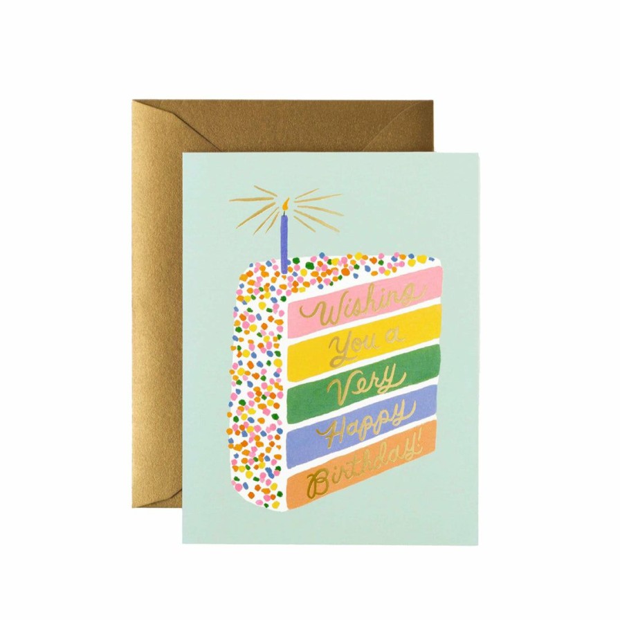 Study * | Rifle Paper Co Cake Slice Birthday Card Greeting Cards