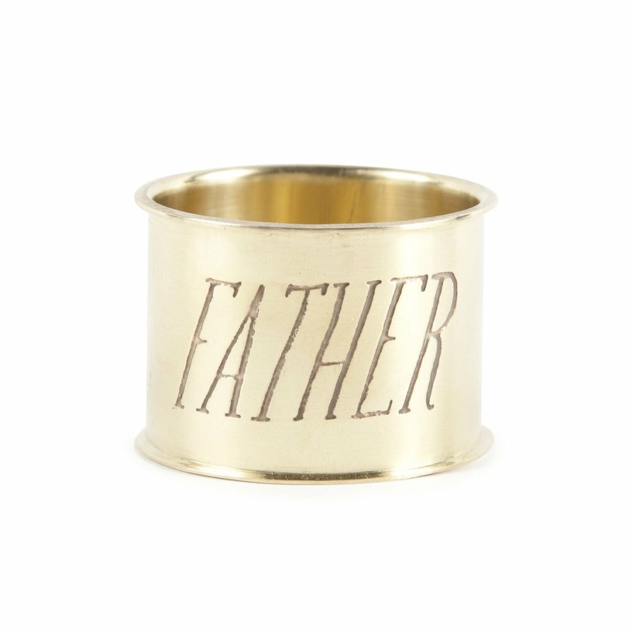 Kitchen * | Sir/Madam Brass Napkin Ring Father Kitchen