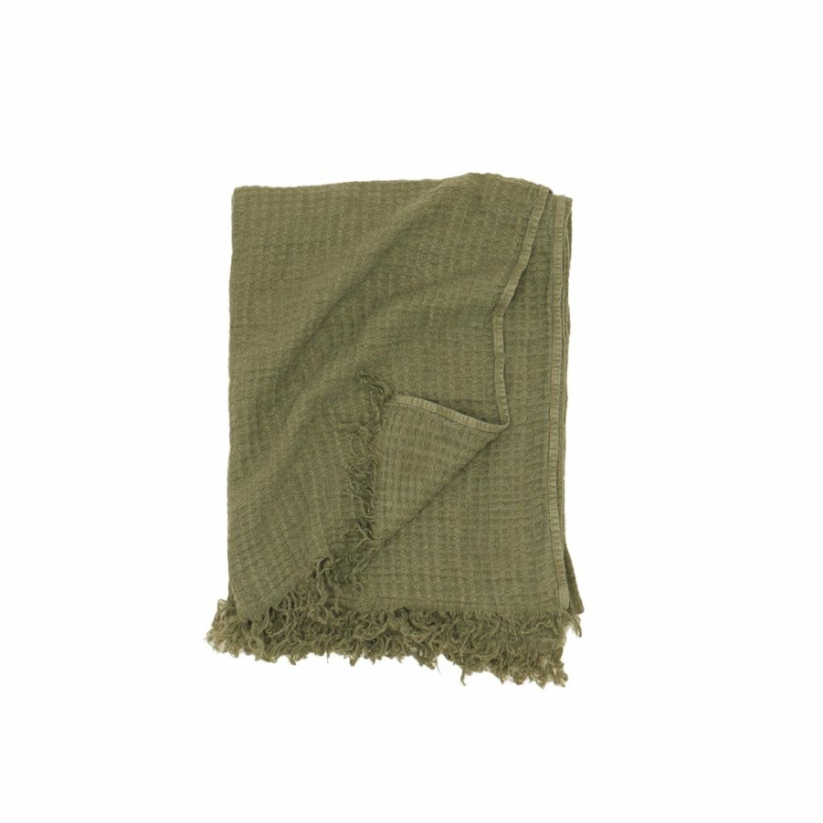 Living * | Hawkins New York Living Simple Linen Throw Olive