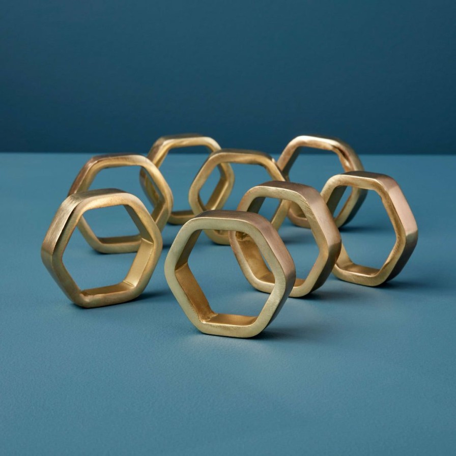 Kitchen * | Be Home Kitchen Luxe Napkin Ring Hexagon